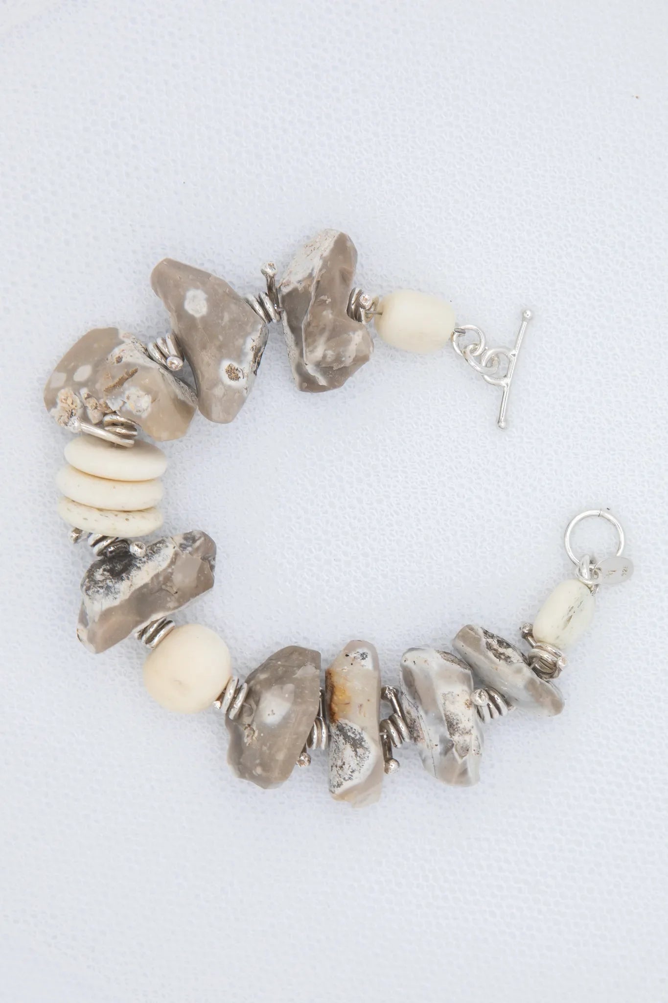 handmade cattle bone gemstone necklace
