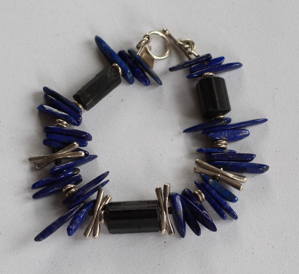 Uncut Black Tourmaline and Lapis Lazuli
