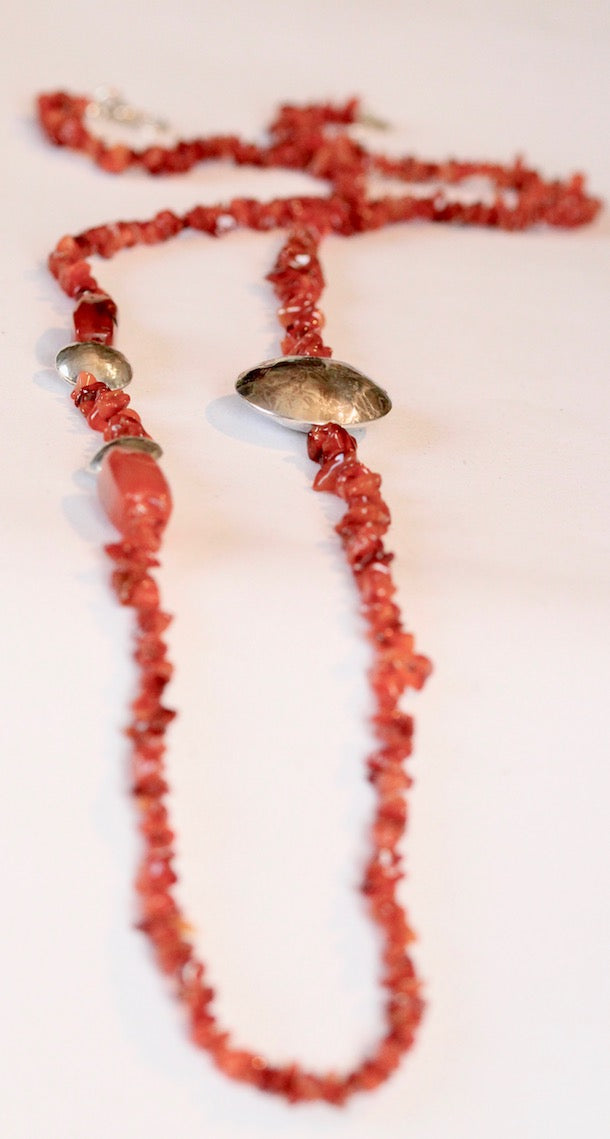Carnelian, Carnelian Trade Bead & Textured Silver