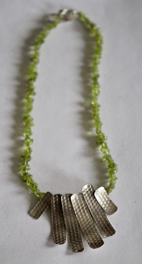 Peridot on Textured Silver